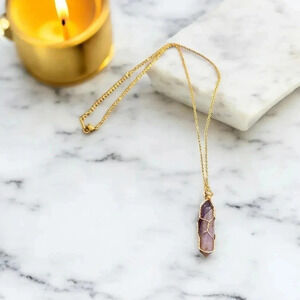 Amethyst Conical Gold Plated Necklace